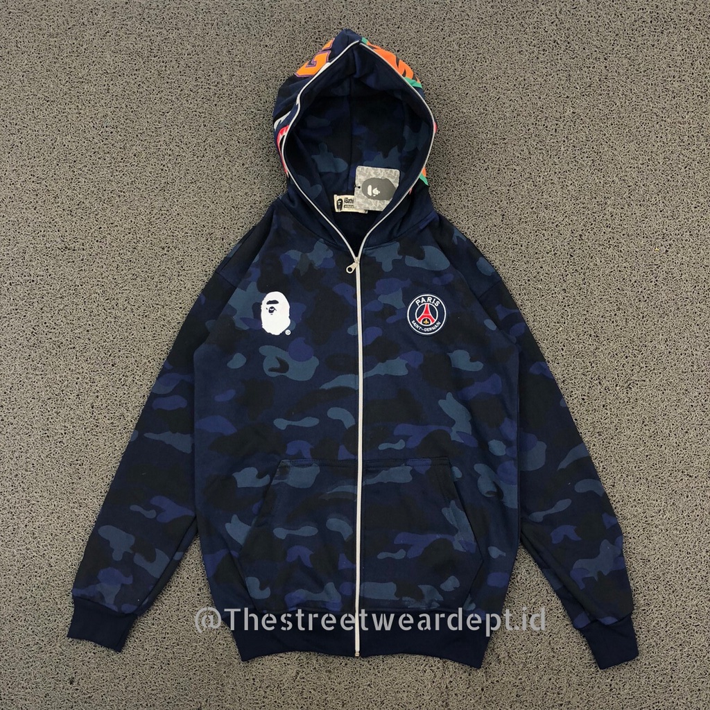 Hoodie Zipper Jaket Bape x PSG Purple Camo SE