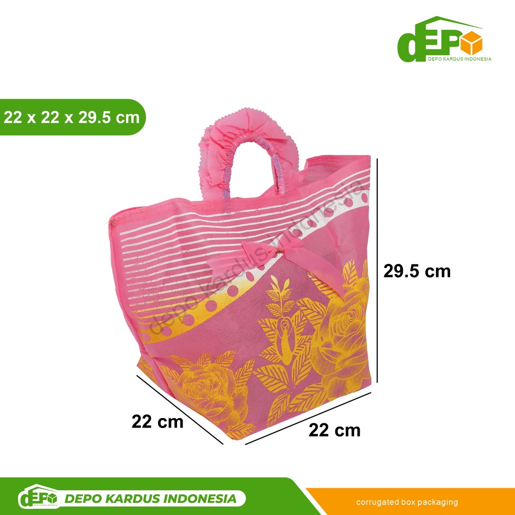 

Tas Spunbond Motif "MAWAR" ( 22x22x29,5 cm ) Tasspunbond/Goodiebag/Taskain/Taskado