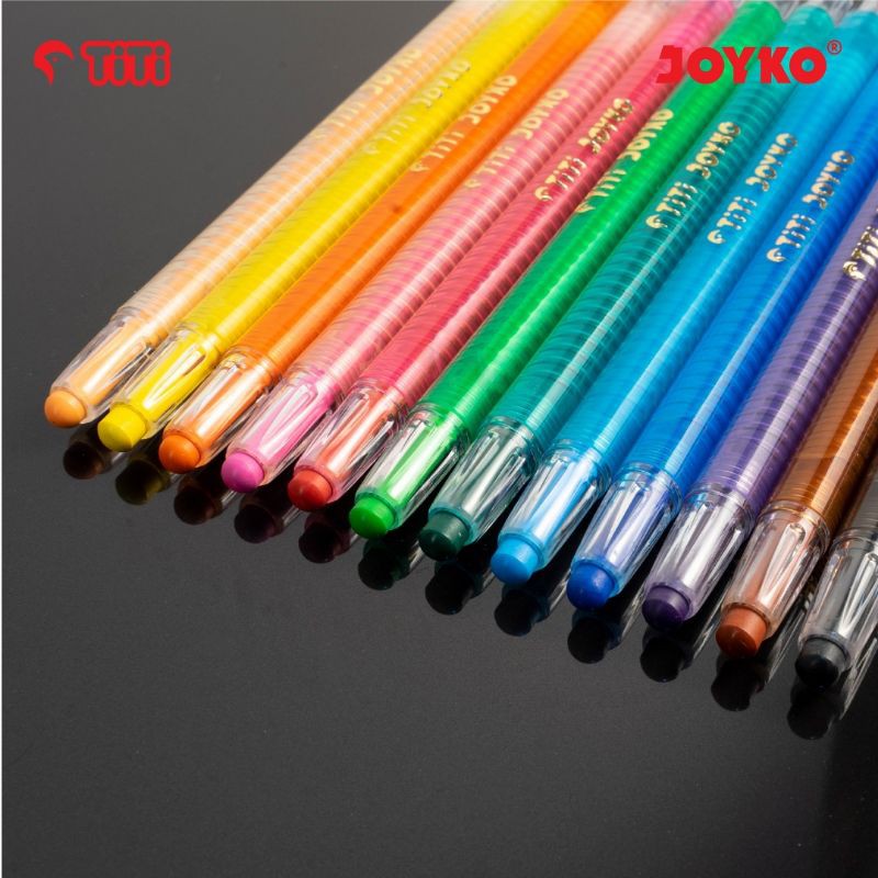 TWIST CRAYON KRAYON PUTAR JOYKO TiTi TWCR-12S 12 Warna Colors OIL PASTEL 12 COLORS NON TOXIC