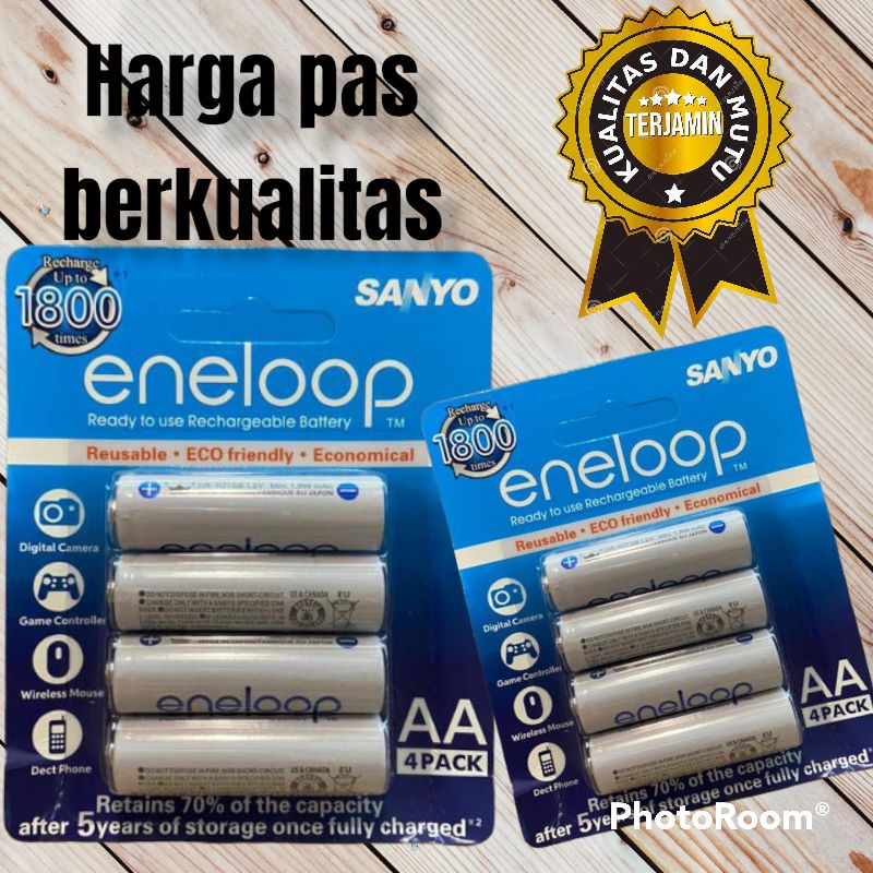 Batre Sanyo Eneloop AA/A2 isi 4pcs.typ;2000mah/Min;1900mAh up to 1800 times