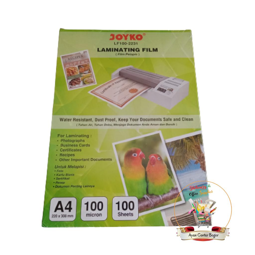 

joyko 100 lembar Plastik Laminating film a4 Joyko LF100-2231 per pak - enc.sup