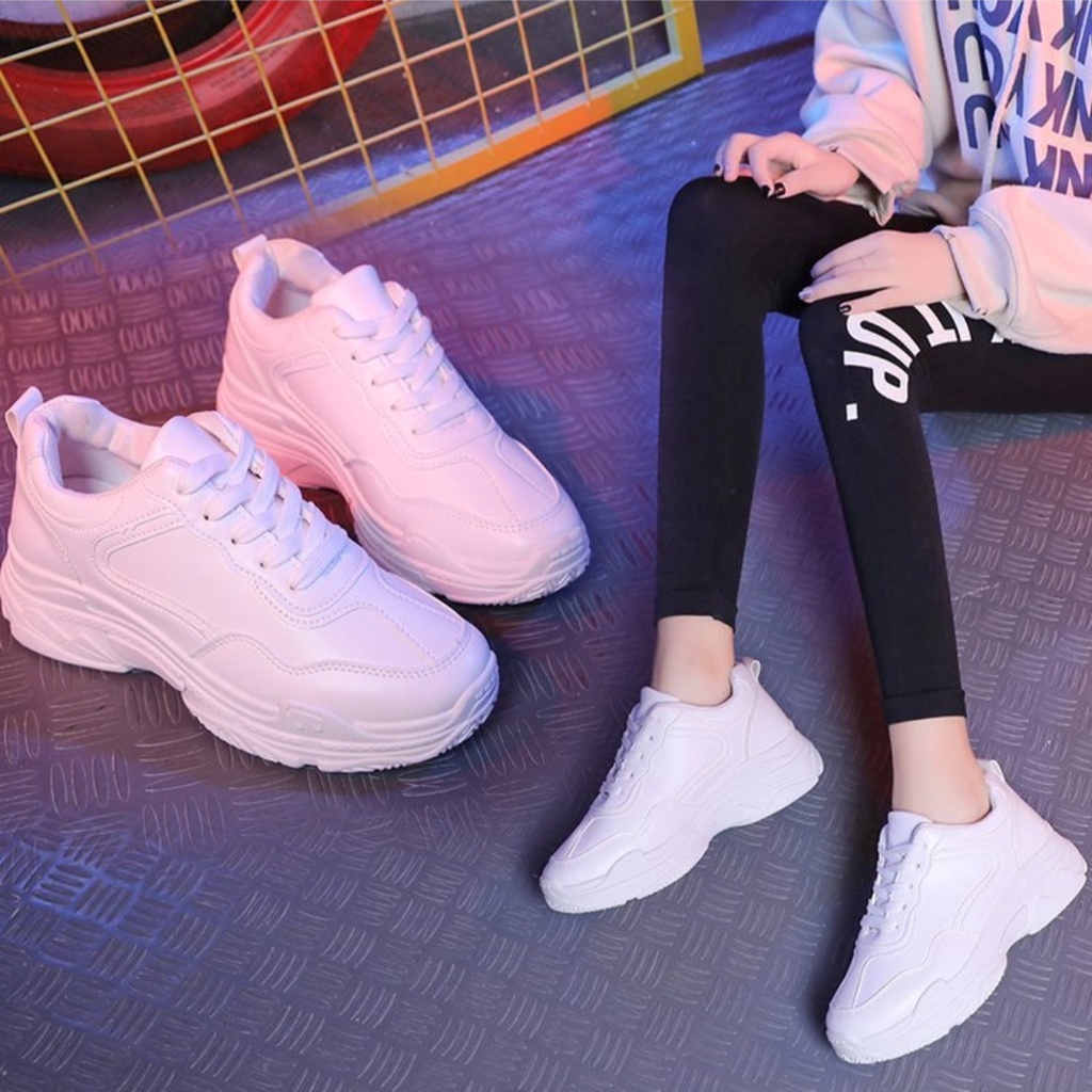 TOKODISNA - SEPATU SNEAKERS WANITA KOREA PUTIH V-3