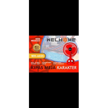 kipas angin welhome 6inch ori bisa swing mantap