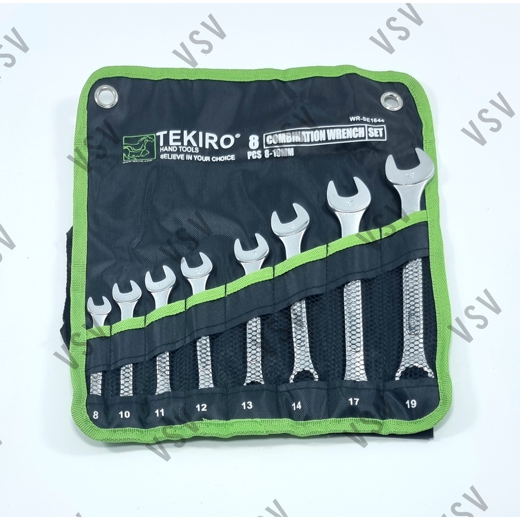 TEKIRO Kunci Ring Pas set 8Pcs 8-19mm Combination Wrench set