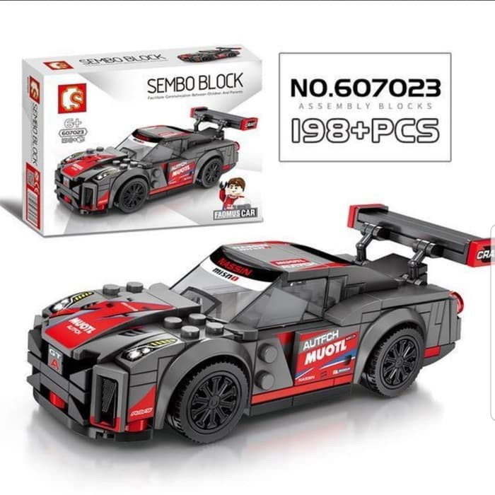Mainan sembo block mobil balap - lego brick famous car