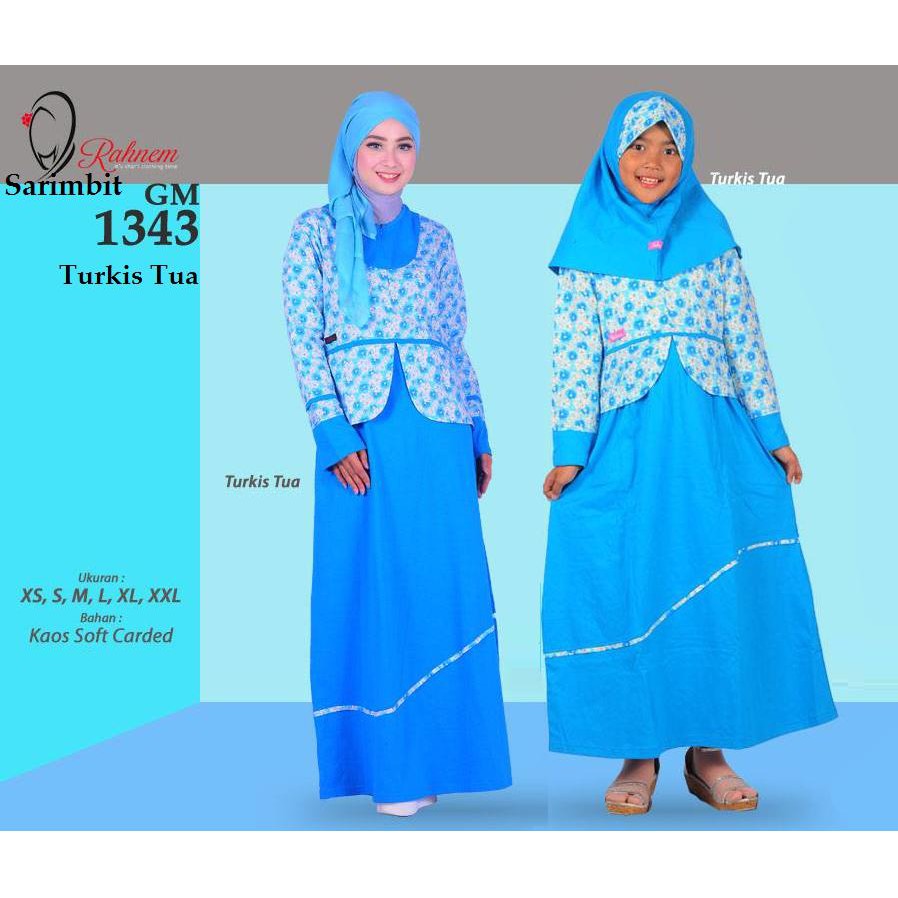 Rahnem Diskon s/d 30% - Gamis GM 1343 & Couple Sarimbit Pasangan Ibu Anak
