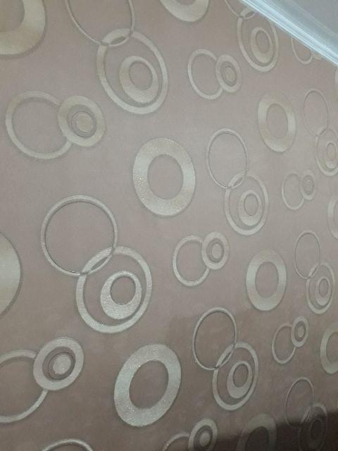 Wallpaper Dinding Bulat Lingkaran Abu Abu Elegan