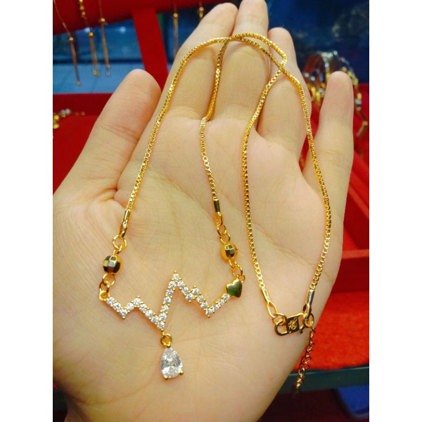 Kalung Detak Jantung Permata Lapis Emas