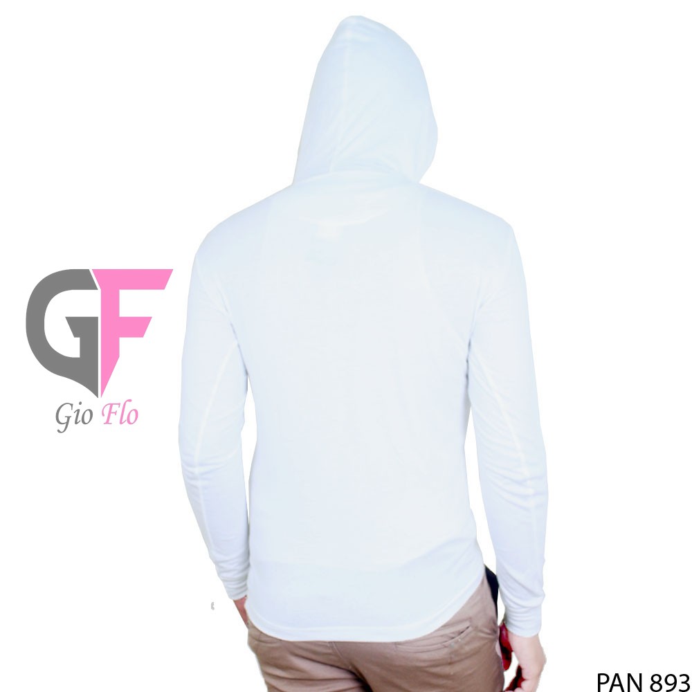 GIOFLO Baju Cowok Kaos Panjang Distro Kekinian White / PAN 893