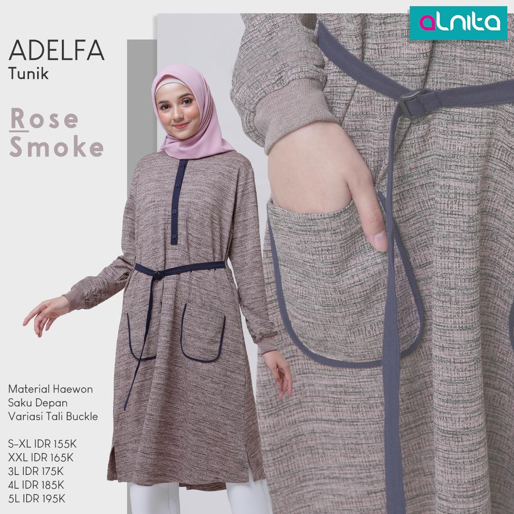 ALNITA TUNIK ADELFA BAHAN HAEWON TUNIK MUSLIMAH FASHIONABLE [BISA COD]