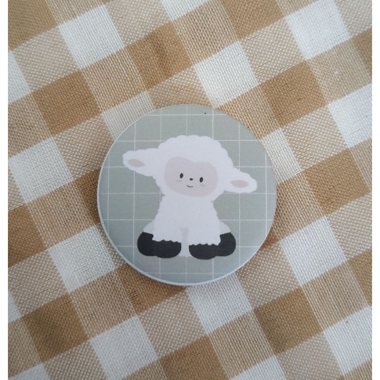 PIN TAS / PIN TOTEBAG / PIN BROS / PIN BROS TAS / PIN BUTTON / PENITI BROS / PIN BROS LUCU / BT21 / PIN ESTETIK /AKSESORIS TAS-Sheep