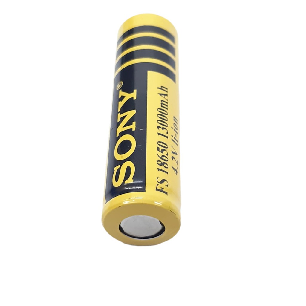 Baterai 18650 Charger Li-ion 4.2volt-13000mAh Warna Kuning Flat Isi 1 Buah