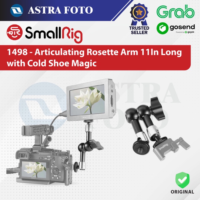 SmallRig Articulating Rosette Arm 11In Long with Cold Shoe Magic 1498