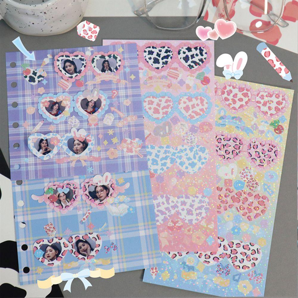 Lanfy Border Shiny Sticker Kawaii Ins Idol Kartu Album Leopard DIY Scrapbooking