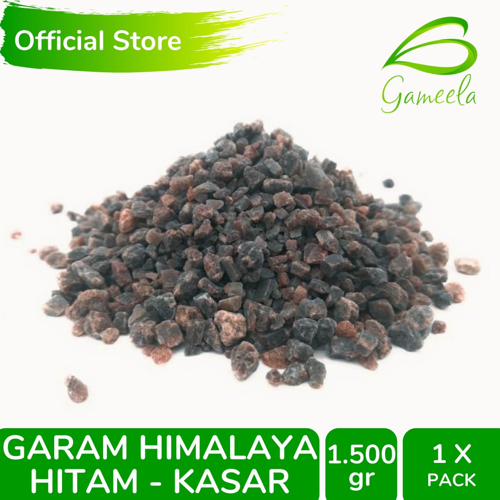 

Gameela Himalayan Black Salt Coarse 1.500 Gr Garam Hitam Himalaya Kasar Lava Kalanamak Ayurvedic JSR