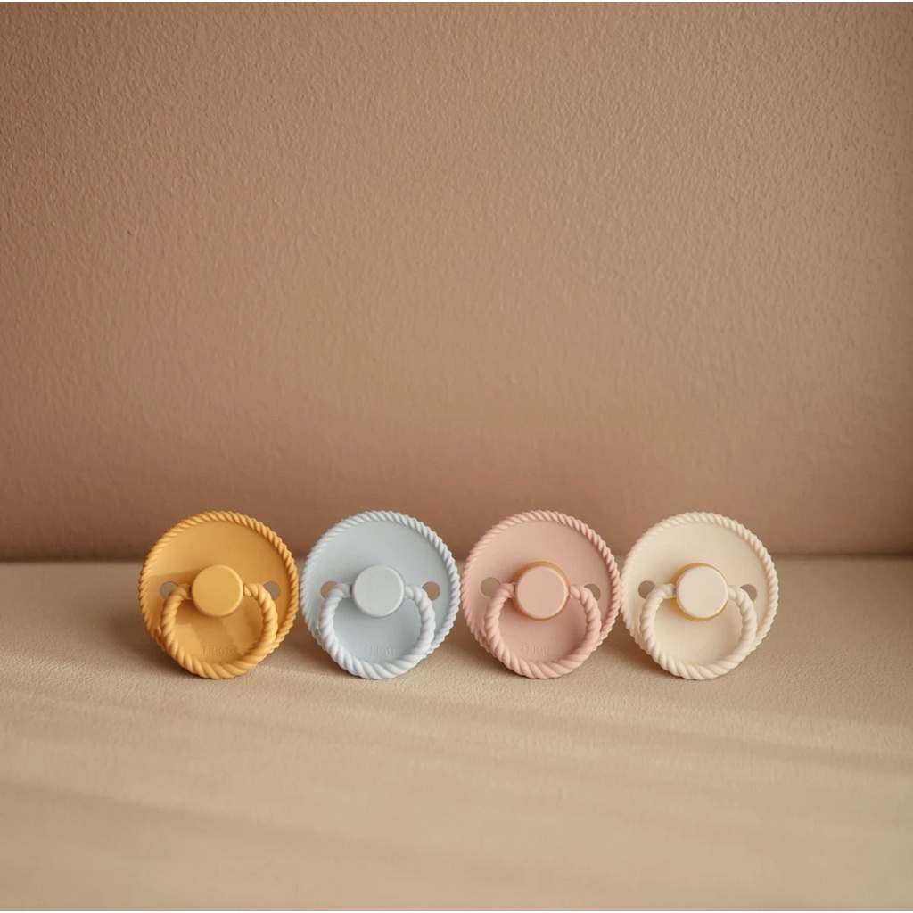 FRIGG Rope Latex Natural Rubber Pacifier - 1pc Friggs Matte Paci Newborn Soother Empeng Anak Bayi Baby Boho Neutral Dot Gigitan Soothing Toy Made in Denmark