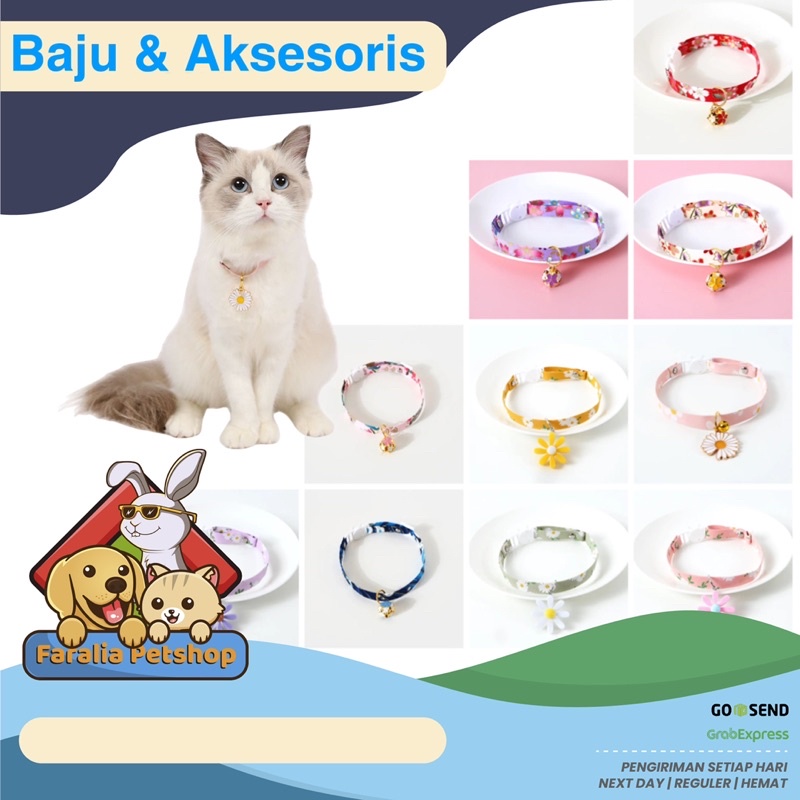 Kalung Kucing Anjing Pet Collar Bunga Aster Daisy Pet Necklace Cat Dog