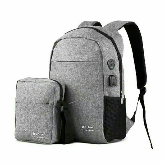 Tas Ransel Joy Start Tahan Air + USB Charger Earphone
