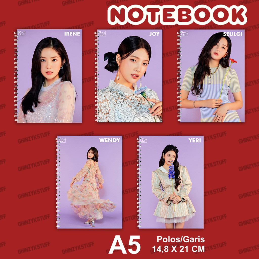 

Notebook KPOP Ukuran A5 14,6 cm x 21 cm Red Velvet Our Beloved BoA