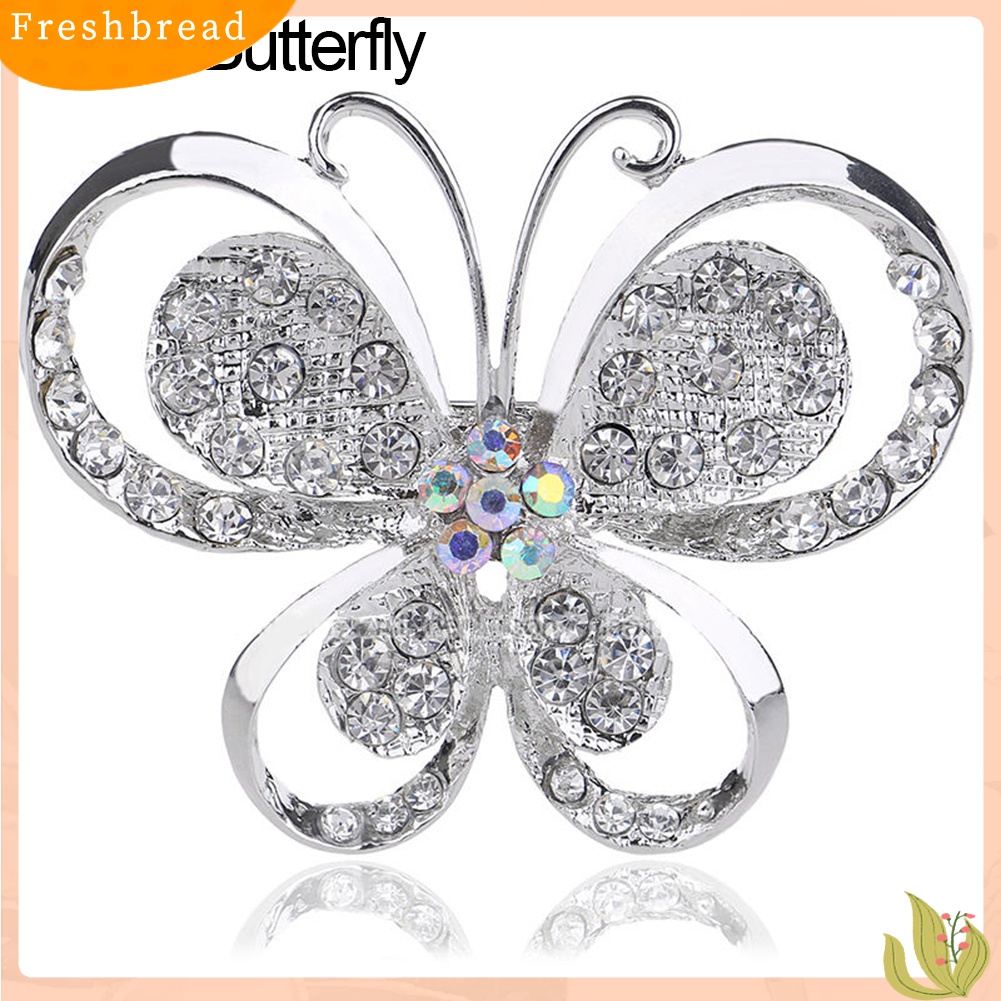 [ TERLARIS]Silver Plated Alloy Flower Rhinestone Brooch Pin Wedding Bridal Party Jewelry