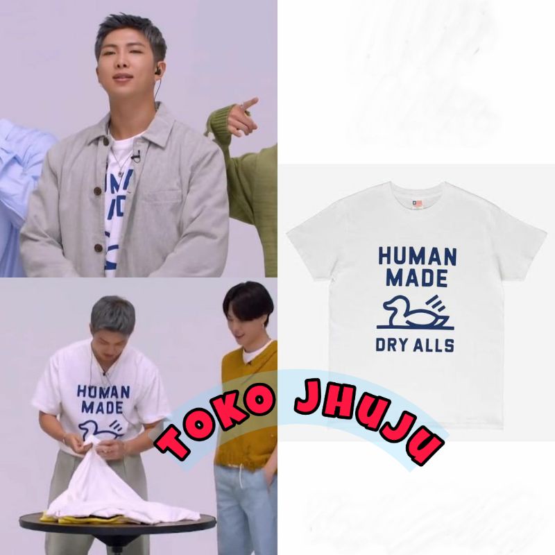 Baju T shirt BTS RM Namjoon style DRY ALLS DUCK  sablon navy