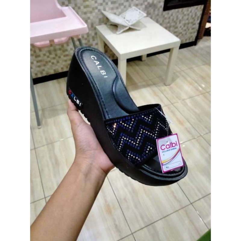 Sandal Wanita Wedges Selop Calbi ZigZag