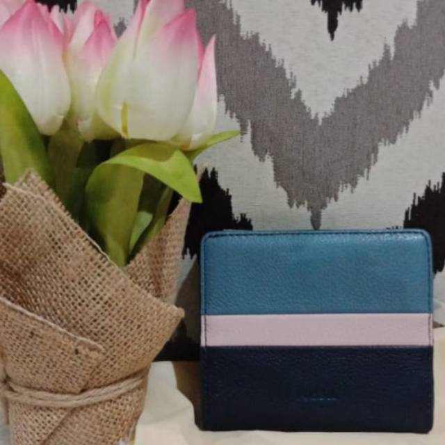 Dompet Fossil Emma Bifold Mini Wallet RFID Blue Multi