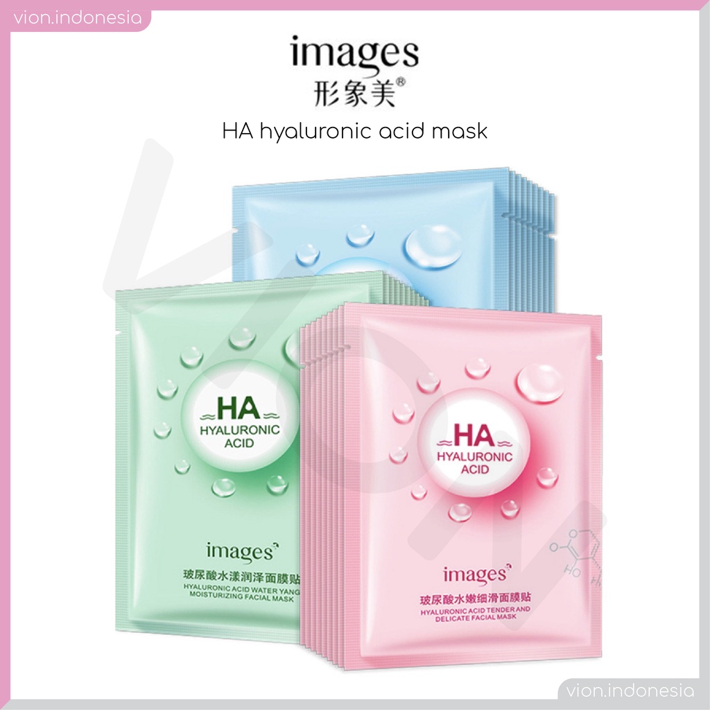 IMAGES HA Hyaluronic Acid Facial Mask Sheet Masker Wajah Moisturizing Pelembab IM003