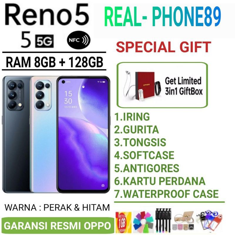 OPPO RENO 5 4G 8/128 | RENO 6 4G 8/128 | RENO 6 5G | RENO 7 4G 8/256 | RENO 7 5G  8/256 | RENO 8 4G 8/256 | RENO 8 5G  8/256 Reno 7z 5G 8/128 | RENO 10 5G  8/256 | RENO 10PRO 5G 12/256GB GARANSI RESMI OPPO INDONESIA