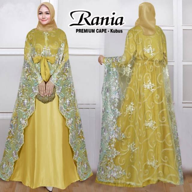 QAS / RANIA /rania gamis long cape / gamis pesta