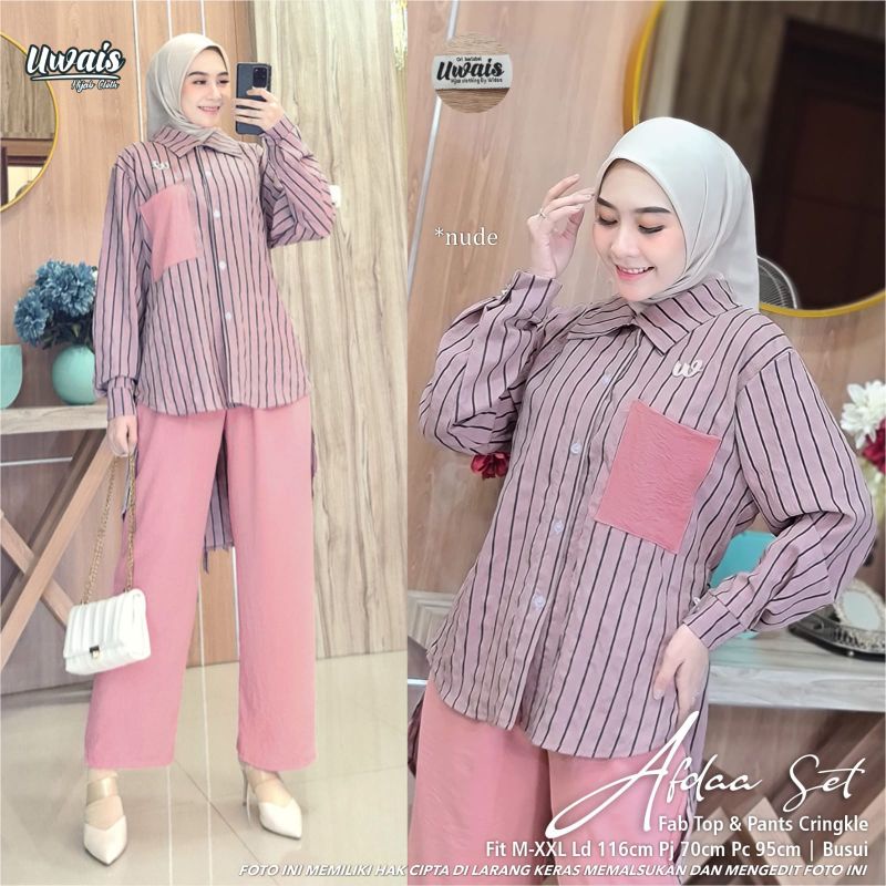 afdaa set setelan ter baru original by uwais