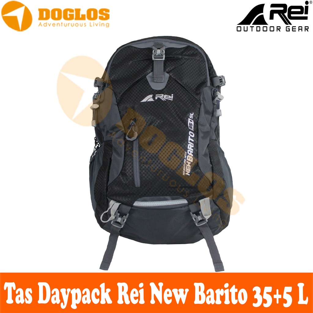 Tas Ransel Daypack Rei New Barito 35 + 5 L Hitam Outdoor Traveling