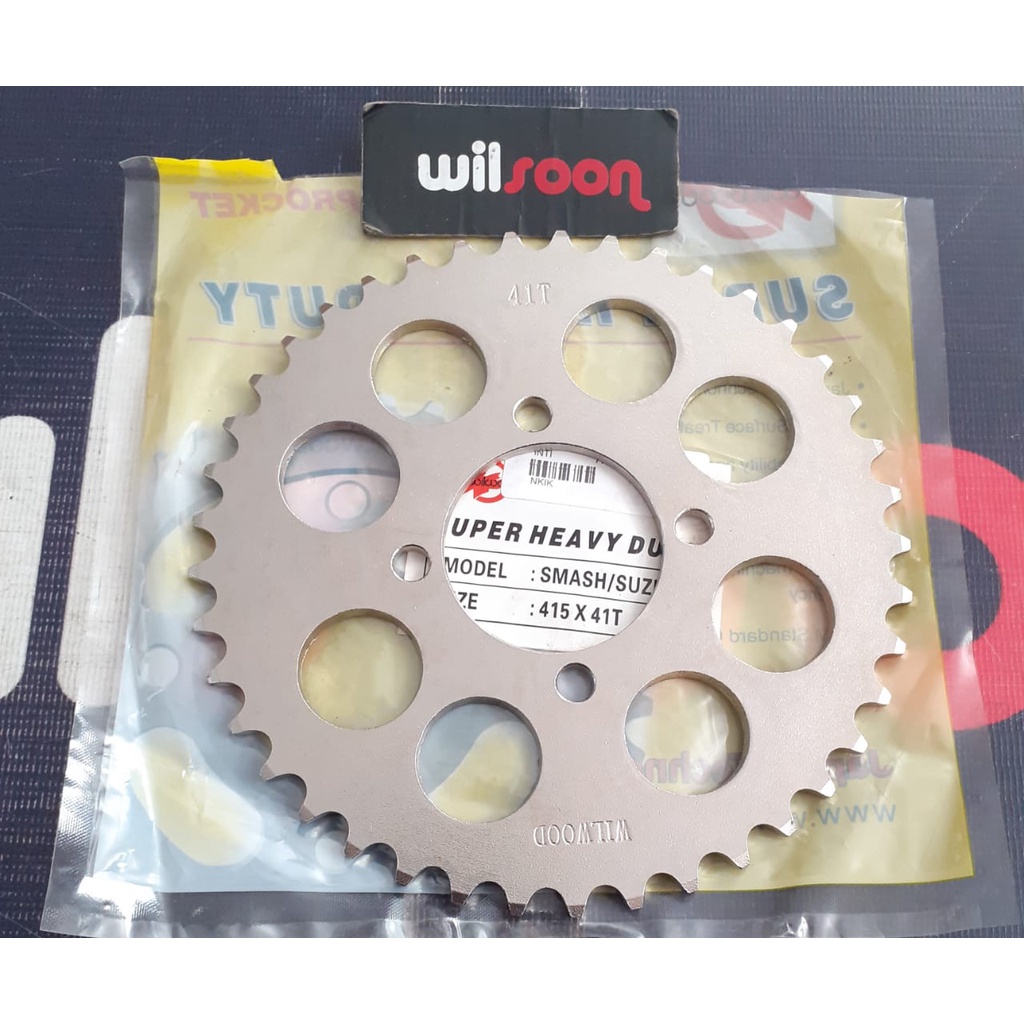 Gir Gear Belakang / Rear Sprocket Suzuki Smash / Satria FU 150 / Rider 150 Wilwood 415-41T Chrome-2