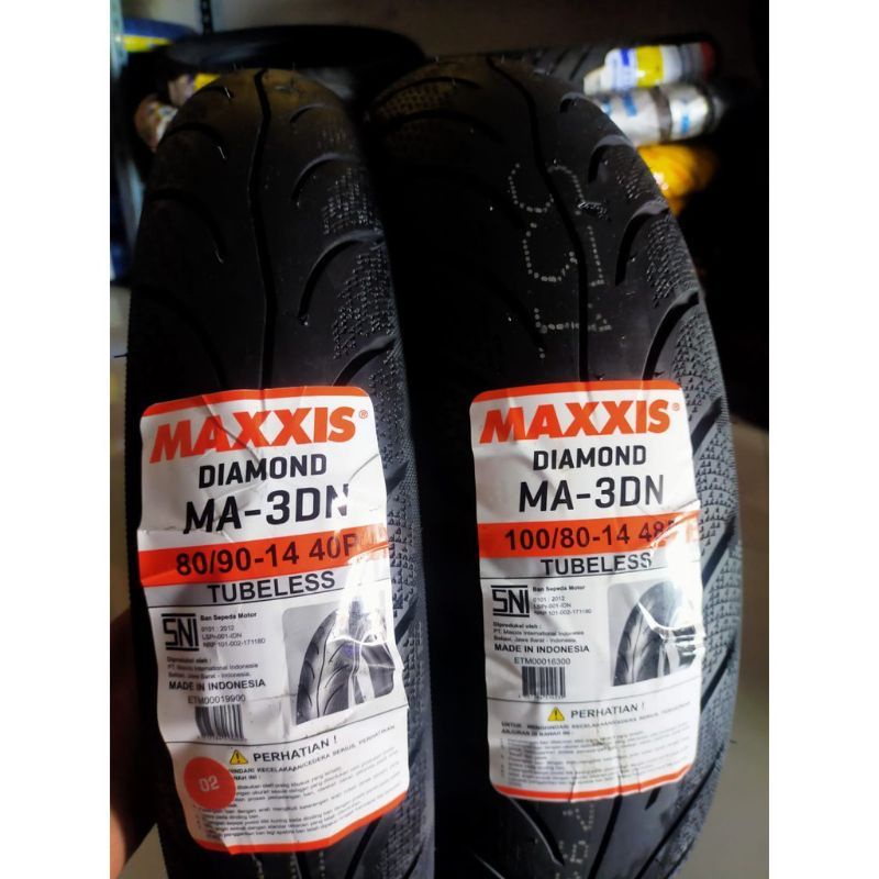 ban maxxis diamond ring 14 sepasang depan dan belakang ukuran 80-90/14 dan 100-80/14