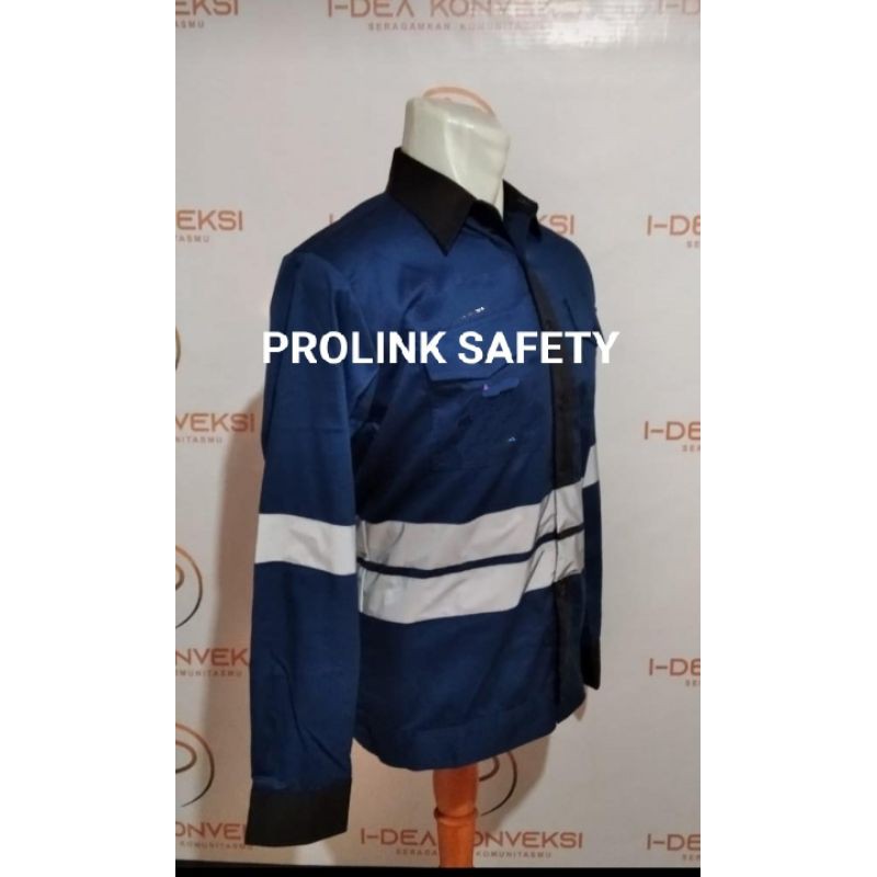 SERAGAM SAFETY BIRU POLOS