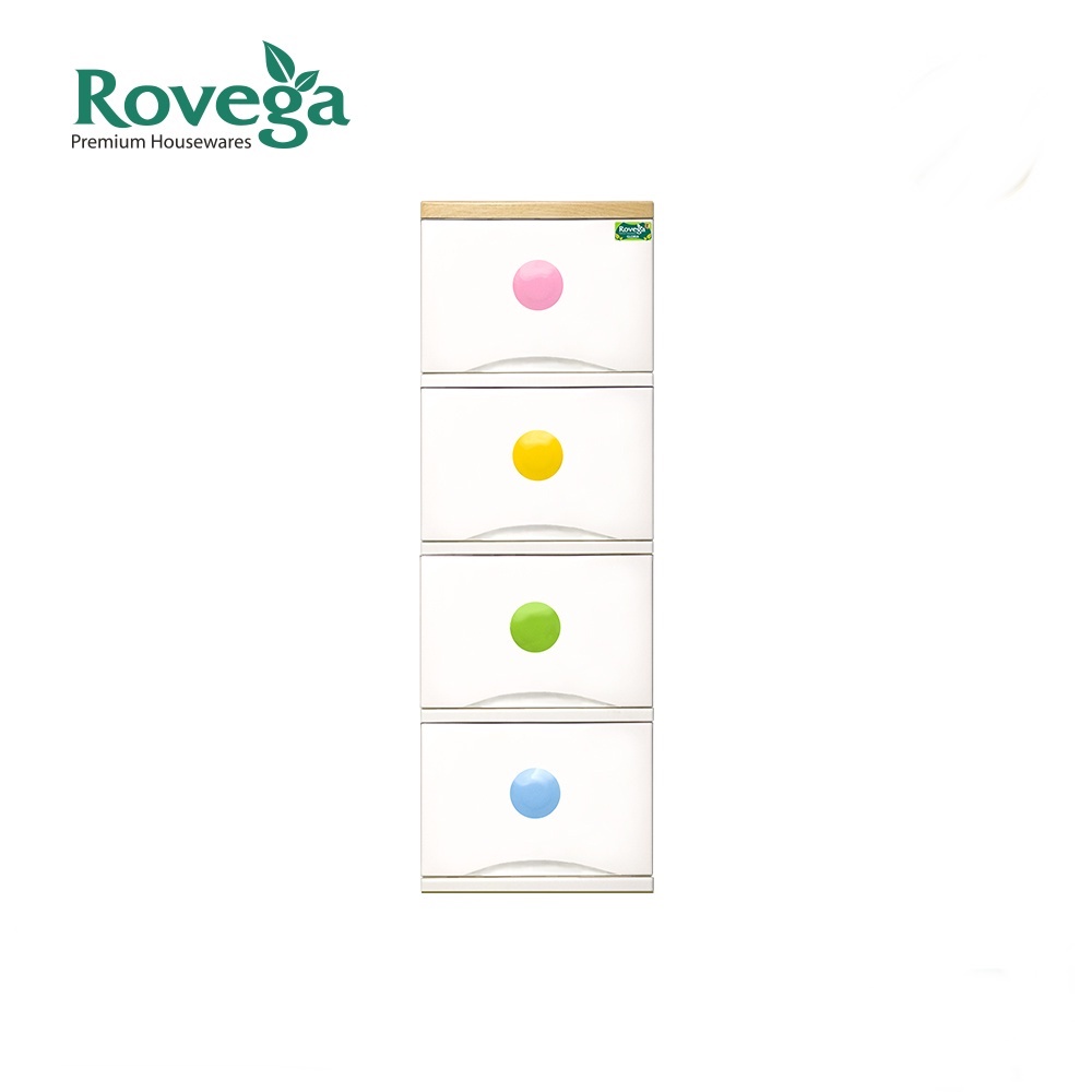 Rovega Lemari Cabinet Plastik - Laci 4 Susun / CGL-427-4