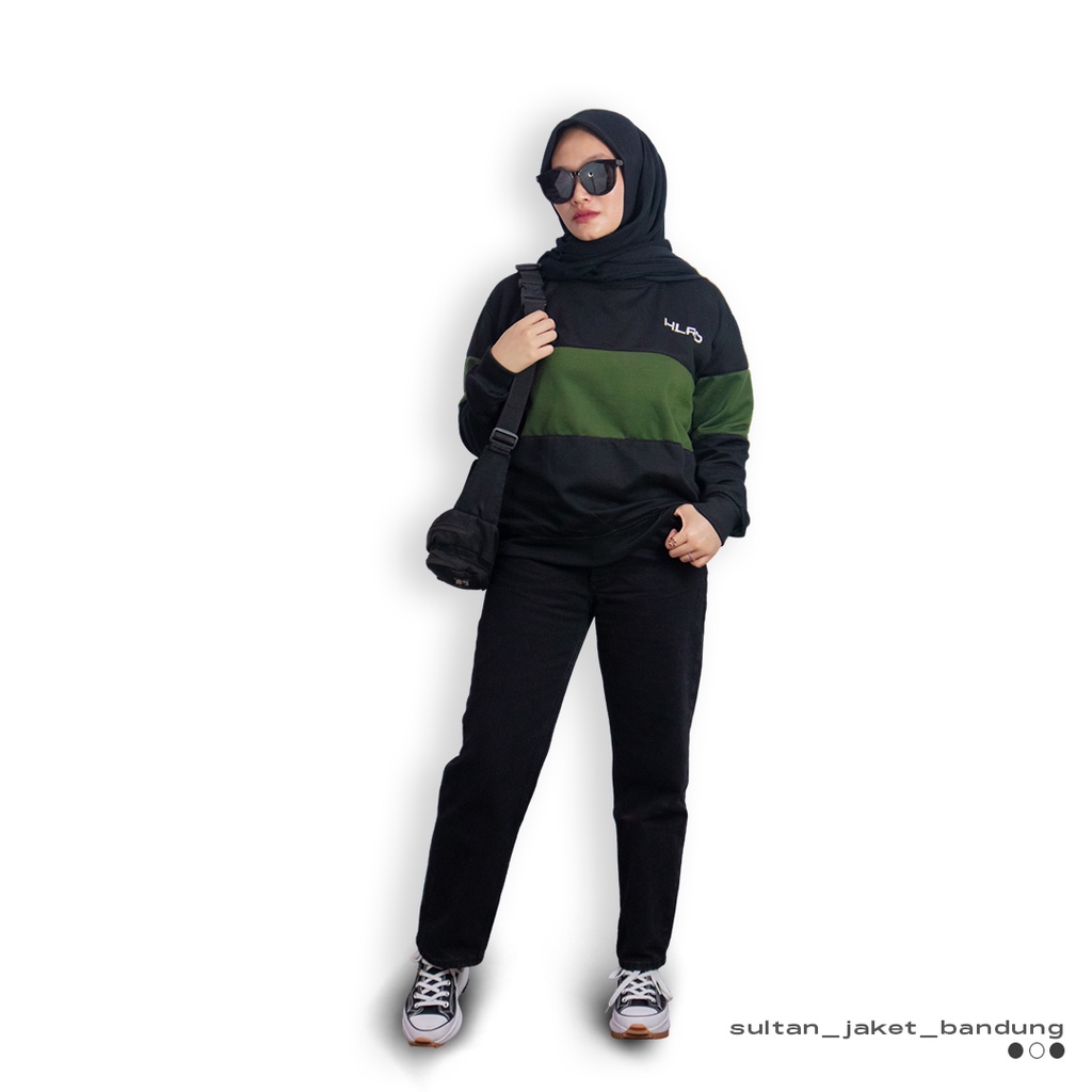 Holyrider Sweatshirt Stripe Shinju Olive II  Sweatshirt Stripe Fashionable