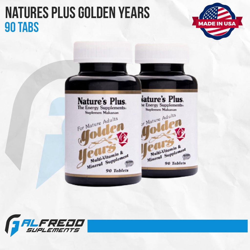 Natures Plus Golden Years 90tabs Multivitamin Orang Tua Suplemen Pria Wanita Dewasa