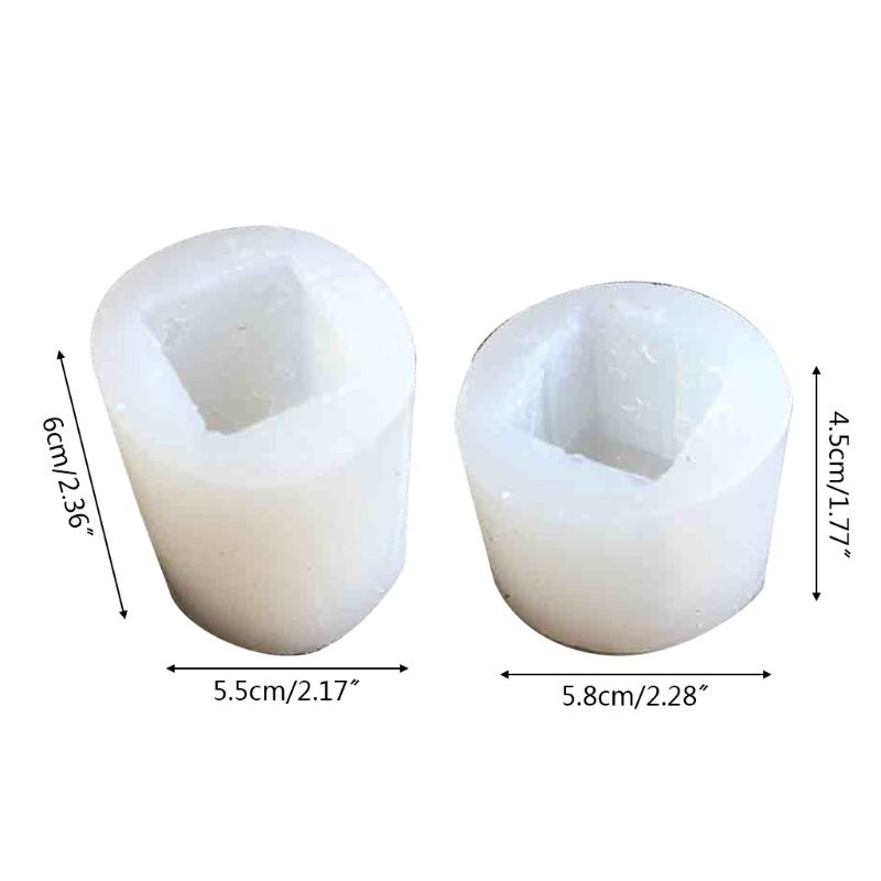 2pcs / set Cetakan Sabun Tanah Liat Gypsum Epoksi 3D Bahan Silikon Lembut Untuk Hadiah Natal