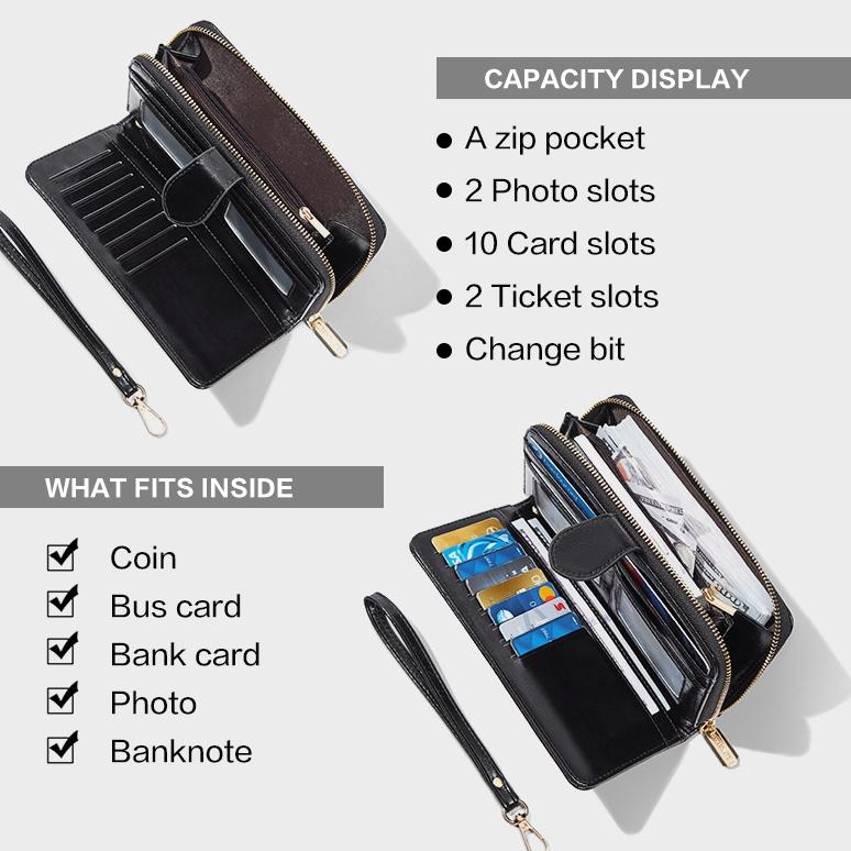 Bostanten Dompet Wanita Dompet Panjang Dompet Multi-Kartu Dompet Ritsleting