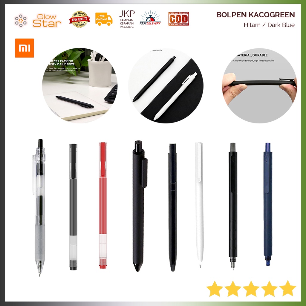 Bolpen Kaco Pure Soft Touch Gel Pen Pena Pulpen Bolpoin 0.5mm 1 PCS Black Dark Blue Xiaomi Premium Red White