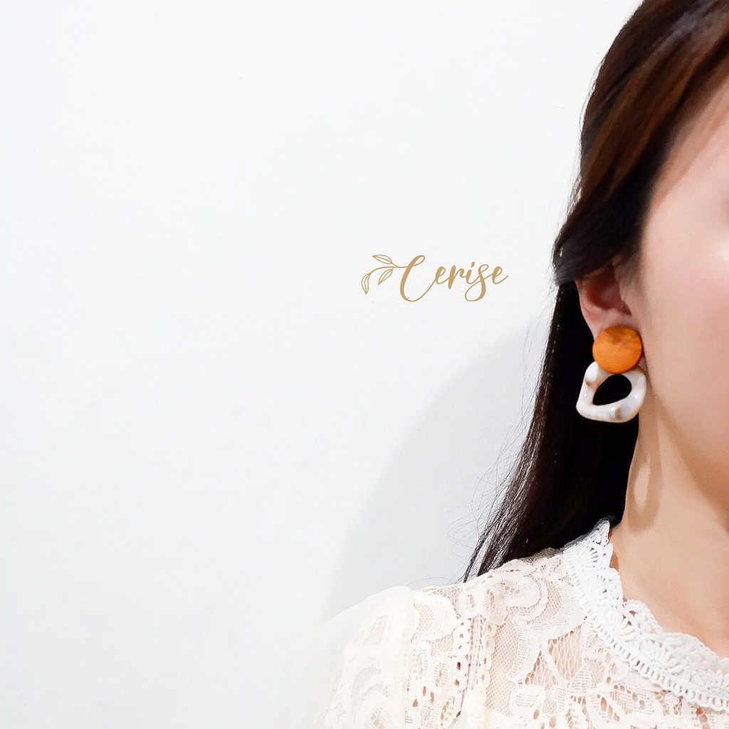 Revina Earrings | Anting jepit retro korea tanpa tindik aksesoris wanita cantik