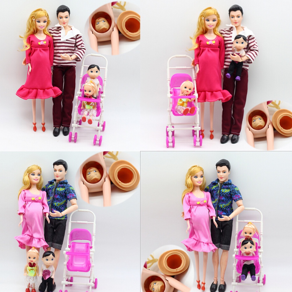 (R1Id &amp; Tersedia) 6 Pcs / lot Mainan Edukasi Boneka Barbie Keluarga