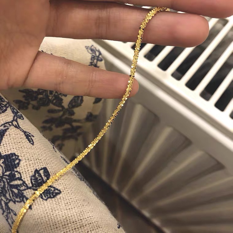 Kalung Rantai Klavikula 18K Gold Gypsophila Bahan Baja