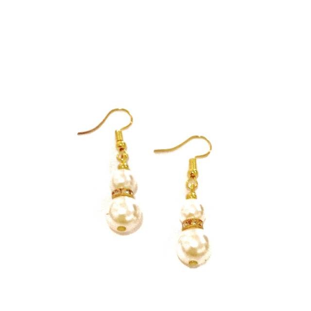 Dianne Double Pearl Earrings Anting Hooks