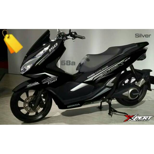 Sticker Cutting Pcx Hitam Stiker Silver Oracal Germany