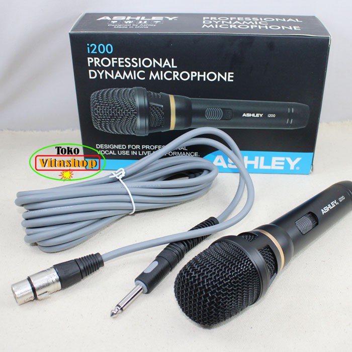 Microfon ASHLEY I-200 Mic Kabel Dinamyc Mikropon Berkwalitas Asli