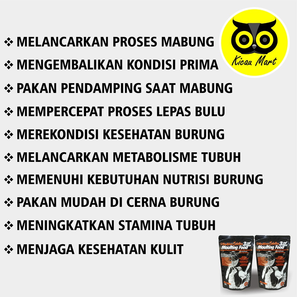 MOULTING AMS 3 STEP MOULTING FOOD 3 RD STEP AMERICAN SELECTION PAKAN VOER PUR BURUNG MURAI BATU MABUNG NGURAK MAKANAN MURAI BATU MOULTING FOOD 3 STEP GURAHBH1