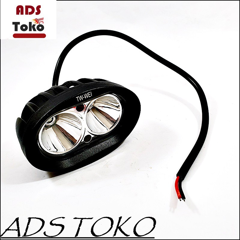 Lampu Tembak Sorot LED  Mata Putih 20 Watt Motor Mobil Universal