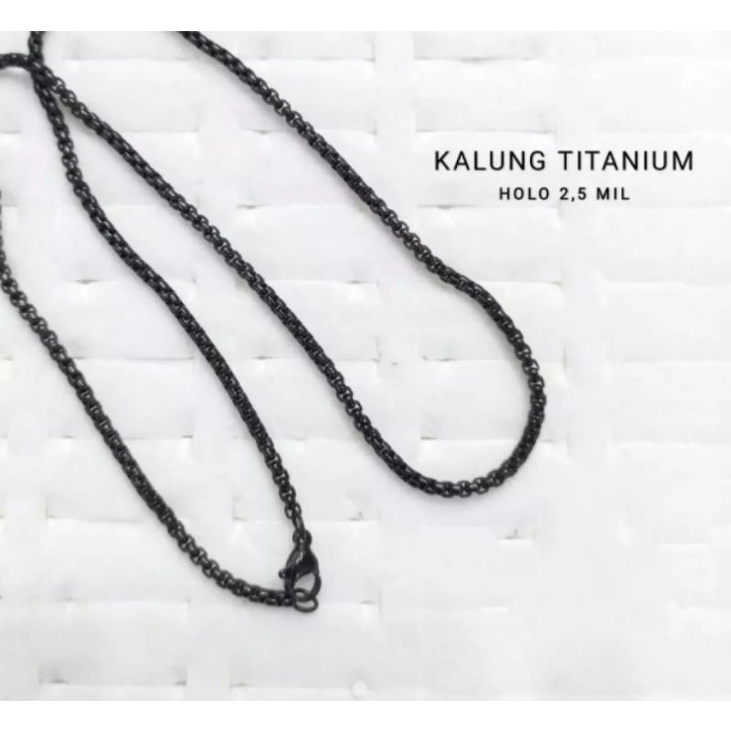 kalung warna hitam kalung titanium anti karat tidak mudah luntur kalung pria dan wanita